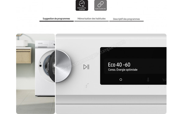 SAMSUNG WW11BB504DAE - Vue des programmes