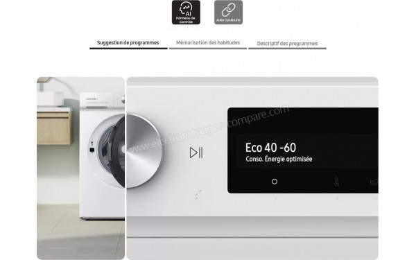 SAMSUNG WW11BB504DAW - Panneau de contr&ocirc;le intelligent