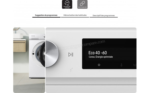 SAMSUNG WW11BB704DGB - Vue des programmes