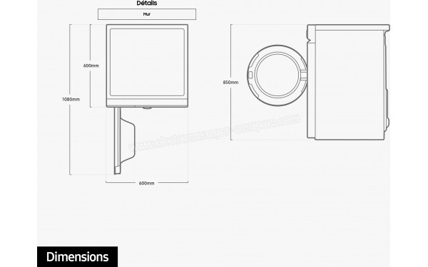 SAMSUNG WW11BB744DGW - Dimensions