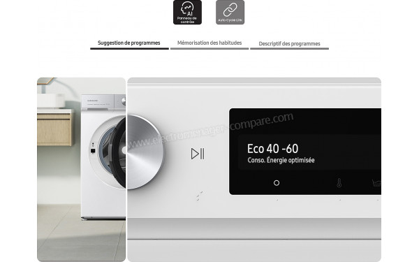SAMSUNG WW11BB944DGM - Vue des programmes