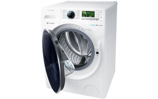 SAMSUNG WW12K8412OW/EU - Vue 3/4 droite hublot ouvert