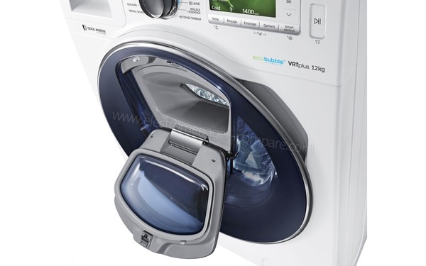 SAMSUNG WW12K8412OW - Hublot additionnel ouvert (cr&eacute;dit : Boulanger)