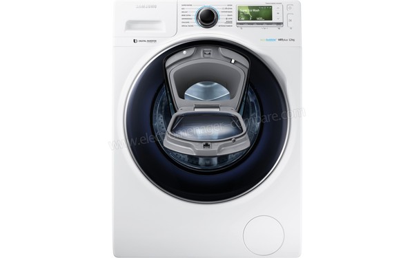 SAMSUNG WW12K8412OW - Vue de face avec hublot additionnel ouvert (cr&eacute;dit : Boulanger)