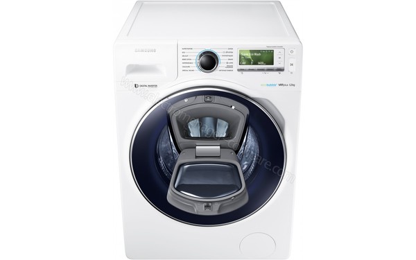 SAMSUNG WW12K8412OW - Vue de face avec hublot additionnel ouvert 2 (cr&eacute;dit : Boulanger)