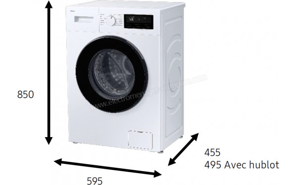 SAMSUNG WW70FG3M05AW - Dimensions