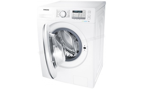 SAMSUNG WW70J5555DA - Vue 3/4 droite hublot ouvert (cr&eacute;dit : Boulanger)