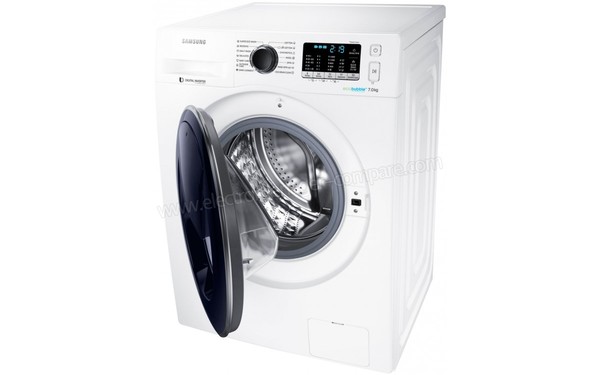 SAMSUNG WW70K5410UW - Vue 3/4 droite hublot ouvert