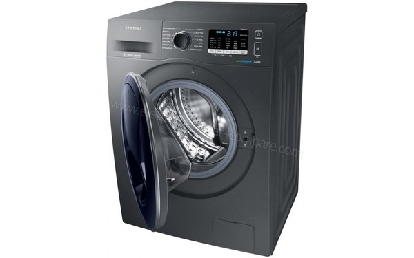 SAMSUNG WW70K5410UX - Vue 3/4 droite hublot ouvert (cr&eacute;dit : Darty)