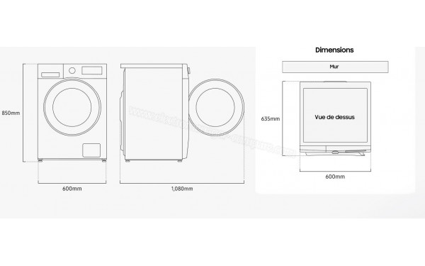 SAMSUNG WW80CGC04DTE - Dimensions