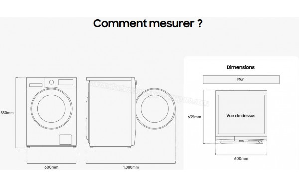 SAMSUNG WW80CGC04DTH - Dimensions