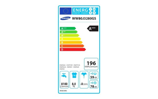 SAMSUNG WW80J3280GS - &Eacute;tiquette &eacute;nergie