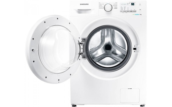 SAMSUNG WW80J3467KW - Vue de face hublot ouvert (cr&eacute;dit : Darty)