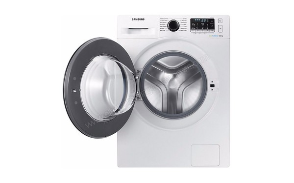 SAMSUNG WW80J5555FW - Vue de face hublot ouvert (cr&eacute;dit : Boulanger)