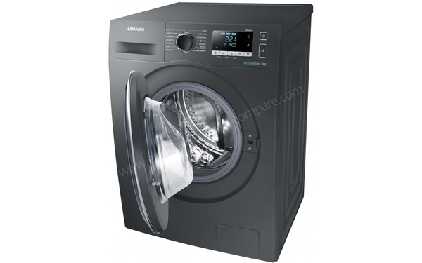 SAMSUNG WW80J5556FX - Vue 3/4 droite hublot ouvert