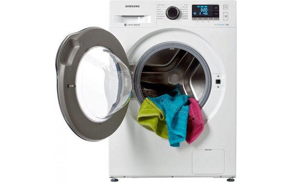 SAMSUNG WW80J6410CW - Vue de face hublot ouvert (cr&eacute;dit : Boulanger)