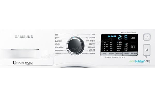 SAMSUNG WW80K5210UW - Panneau de commandes