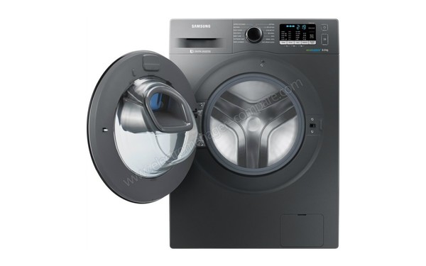 SAMSUNG WW80K5410UX - Vue de face avec hublot ouvert (cr&eacute;dit : Darty)