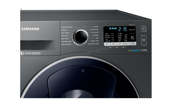 SAMSUNG WW80K5410UX - Panneau de commandes (cr&eacute;dit : Darty)
