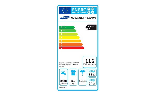 SAMSUNG WW80K5413WW - &Eacute;tiquette &eacute;nergie
