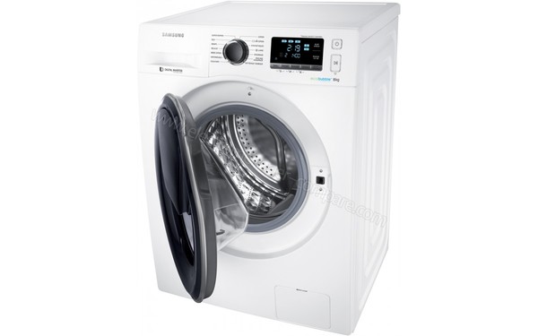 SAMSUNG WW80K6414QW - Vue 3/4 droite hublot ouvert (cr&eacute;dit : Boulanger)