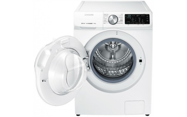 SAMSUNG WW80M645OCW - Vue de face hublot ouvert (cr&eacute;dit : Darty)