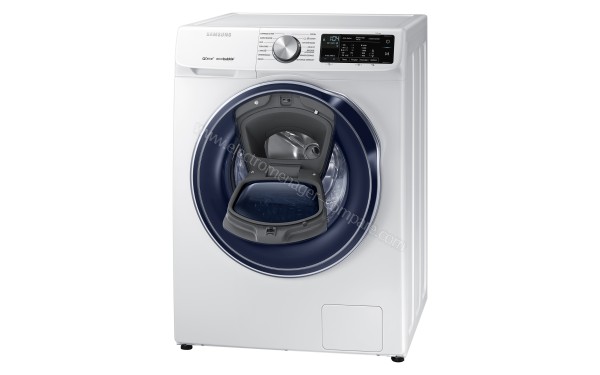 SAMSUNG WW80M645OPW - Vue 3/4 droite avec Add Wash ouvert 2