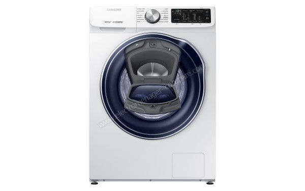 SAMSUNG WW80M645OPW - Vue de face avec Add Wash ouvert