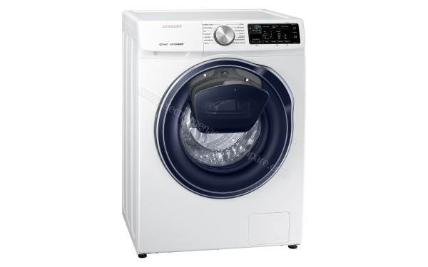 SAMSUNG WW80M645OPW - Vue 3/4 gauche avec Add Wash ouvert 1