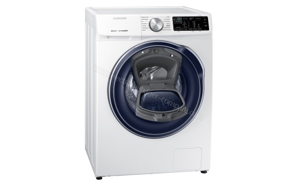 SAMSUNG WW80M645OPW - Vue 3/4 gauche avec Add Wash ouvert 2