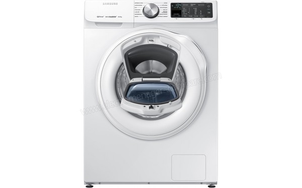 SAMSUNG WW80M645OQM - Vue de face avec Add Wash ouvert