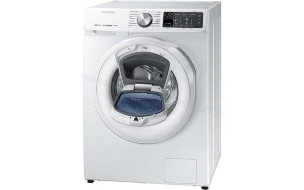 SAMSUNG WW80M645OQM - Vue 3/4 droite avec Add Wash ouvert