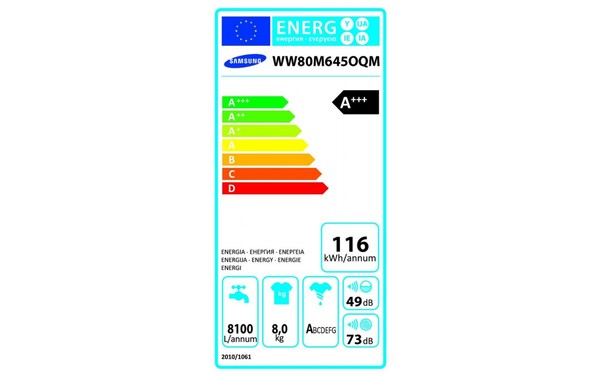 SAMSUNG WW80M645OQM - &Eacute;tiquette &eacute;nergie