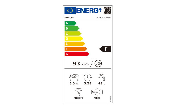 SAMSUNG WW80T301MWW - &Eacute;tiquette &eacute;nergie v2