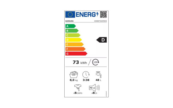 SAMSUNG WW80T304MWW - &Eacute;tiquette &eacute;nergie v2