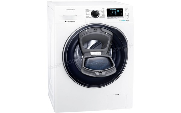 SAMSUNG WW81K6404QW - Vue 3/4 gauche avec hublot additionnel