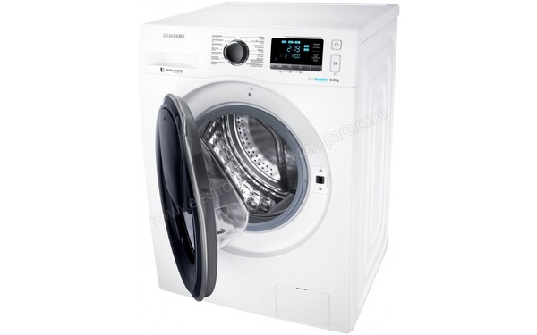 SAMSUNG WW81K6404QW - Vue 3/4 droite hublot ouvert