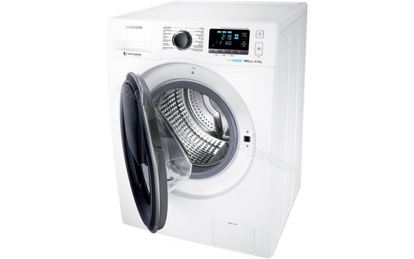 SAMSUNG WW81K6604QW/EN - Vue 3/4 droite hublot ouvert