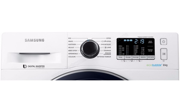 SAMSUNG WW8BK5210UW - Panneau de commandes (cr&eacute;dit : Boulanger)
