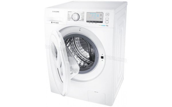 SAMSUNG WW8EK6415SW - Vue 3/4 droite hublot ouvert