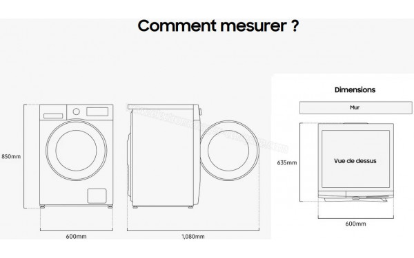 SAMSUNG WW90CGC04DAB - Dimensions