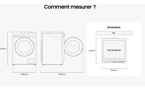 SAMSUNG WW90CGC04DAH - Dimensions