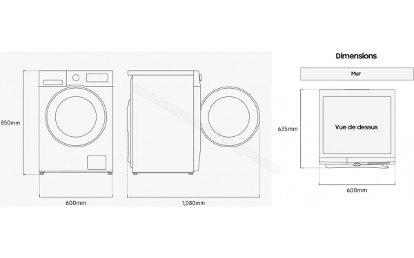 SAMSUNG WW90CGC04DTE - Dimensions