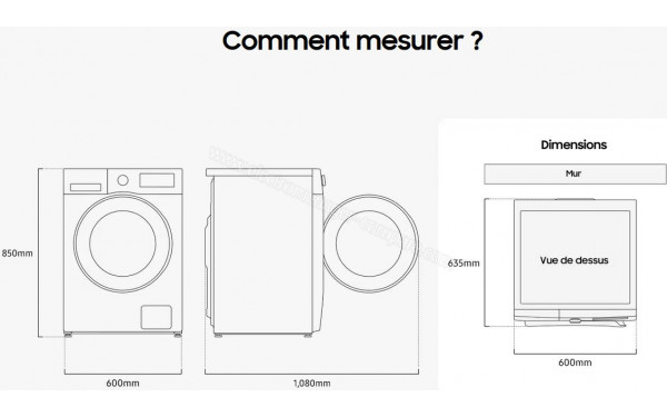 SAMSUNG WW90CGC04DTH - Dimensions