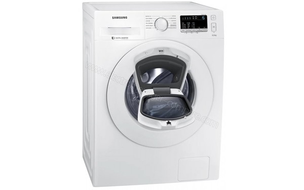 SAMSUNG WW90K4430YW - Vue 3/4 gauche avec Add Wash 1