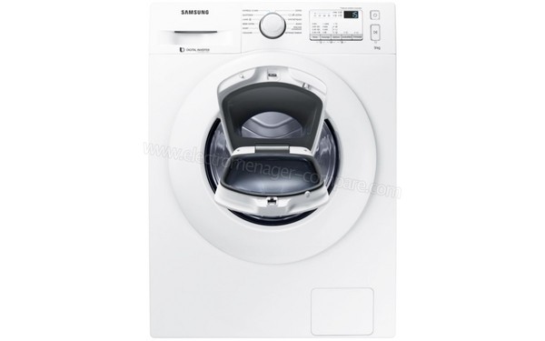 SAMSUNG WW90K4437YW - Vue de face avec hublot additionnel ouvert