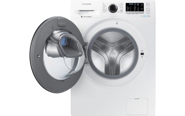 SAMSUNG WW90K5210UW - Vue de face hublot ouvert (cr&eacute;dit : Boulanger)