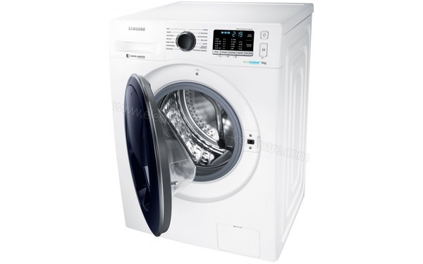 SAMSUNG WW90K5410UW - Vue 3/4 droite hublot ouvert