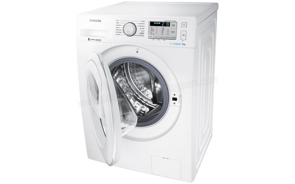 SAMSUNG WW90K5413WW - Vue 3/4 droite hublot ouvert (cr&eacute;dit : Boulanger)