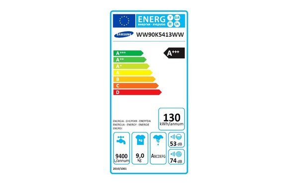 SAMSUNG WW90K5413WW - &Eacute;tiquette &eacute;nergie